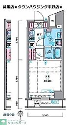 ジェノヴィア東中野スカイガーデン 1Kの間取図画像