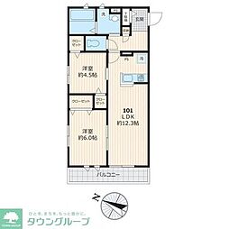 グレイス芝久保 2LDKの間取図画像