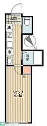 プレシャス久米川 1Kの間取図画像