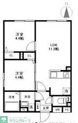 マリオン杉並 2LDKの間取図画像