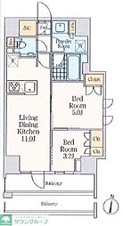 クレストコート中野富士見町 2LDKの間取図画像