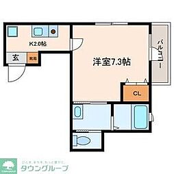 メゾン・ド・シャルム 1Kの間取図画像