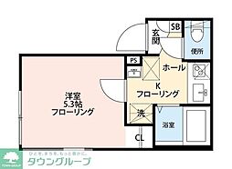 グランクオール氷川台 1Kの間取図画像
