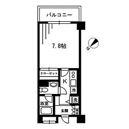 レジディア荻窪 1Kの間取図画像