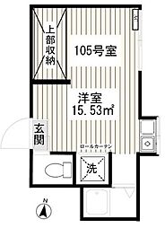 Well-b阿佐ヶ谷 ワンルームの間取図画像