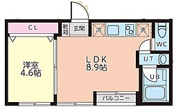 BASECAMP浜田山GLAMOROUS 1LDKの間取図画像