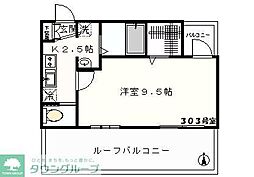 オーパス中野 1Kの間取図画像