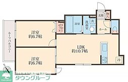 UTENA TERRACE 2LDKの間取図画像