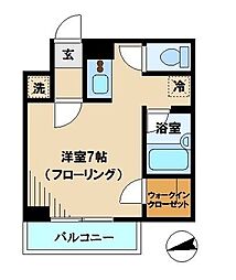 ルーブル中野弥生町 ワンルームの間取図画像