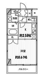 スペーシア高円寺1 1Kの間取図画像