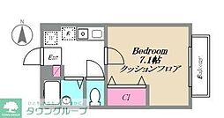 みどりフラット 1Kの間取図画像