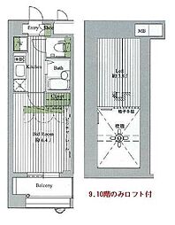 ドゥーエ練馬2 1Kの間取図画像