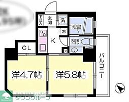 アジールコート荻窪 2Kの間取図画像