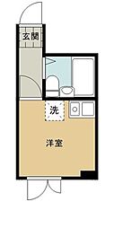イル春日町 ワンルームの間取図画像