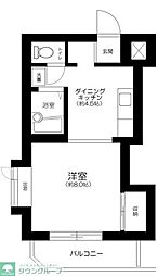 ヒズ・コープ 1DKの間取図画像