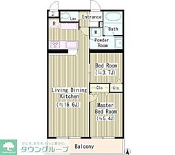 フェアフォレスト540 2LDKの間取図画像