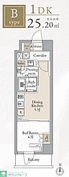 Augusta Residence新中野 1DKの間取図画像