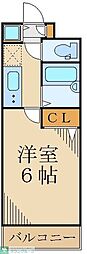 スカイコート都立家政EAST 1Kの間取図画像