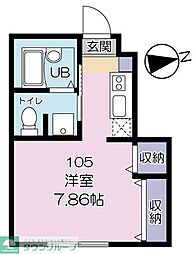 エスパーダ下高井戸 ワンルームの間取図画像