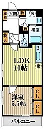 ウィステリア 1LDKの間取図画像