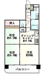 ネオハイツ多賀城 3DKの間取図画像