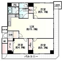 グリーンコーポ二日町 3LDKの間取図画像