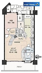 ライオンズタワー仙台広瀬 1LDKの間取図画像
