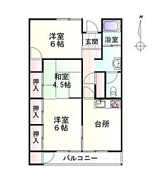 鶴ケ谷プラザビル 3DKの間取図画像