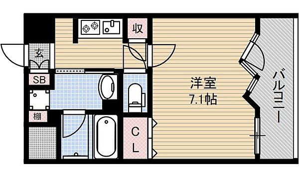 アーバンウェル茨木 1005号室｜大阪府茨木市双葉町(賃貸マンション1K・10階・25.20㎡)の写真 その2