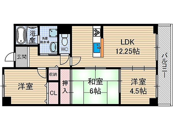 レスポワール 402号室｜大阪府茨木市若園町(賃貸マンション3LDK・4階・66.37㎡)の写真 その2