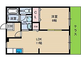 サンガーデン安威 A棟 203号室 ｜ 大阪府茨木市南安威２丁目（賃貸アパート1LDK・2階・40.92㎡） その2