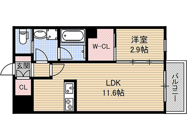 ルシア長野東 101号室｜大阪府吹田市長野東(賃貸アパート1LDK・1階・36.99㎡)の写真 その2