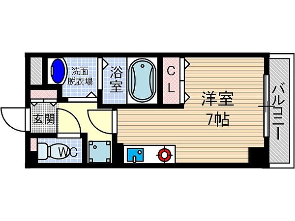 ミル・コリーヌ 202号室｜大阪府摂津市千里丘東１丁目(賃貸マンション1R・2階・23.10㎡)の写真 その2