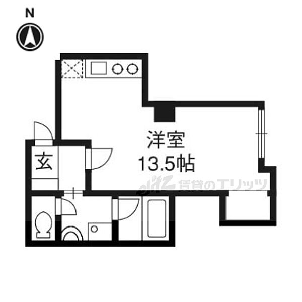 伽羅 202｜京都府京都市右京区鳴滝音戸山町(賃貸マンション1R・2階・28.35㎡)の写真 その2