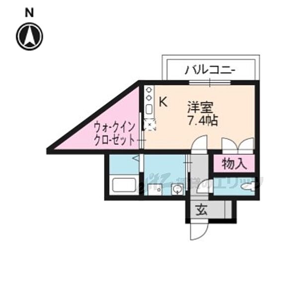 京都府京都市右京区嵯峨野清水町(賃貸マンション1R・1階・31.00㎡)の写真 その2