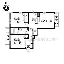 オーヴォ今津 101 ｜ 京都府亀岡市千代川町今津２丁目（賃貸アパート2LDK・1階・57.47㎡） その2