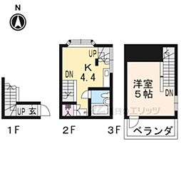 メイフラワー三条ありすがわ 1Kの間取図画像
