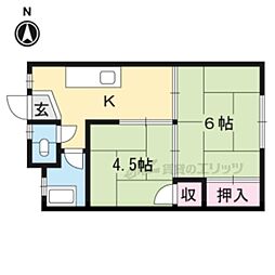 小山マンション 2Kの間取図画像