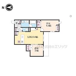 SORAIRO HILLS 空彩ヒルズ 2LDKの間取図画像