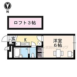 レオパレス曽我部 1Kの間取図画像