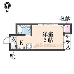 NUビル ワンルームの間取図画像