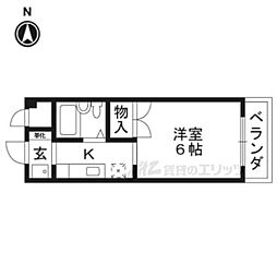 セラ中川 ワンルームの間取図画像