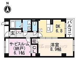 サンフィオーレ 2DKの間取図画像