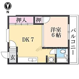 五条グリーンハイツ 1DKの間取図画像
