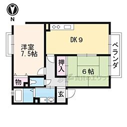 メゾンドシュウ 2LDKの間取図画像