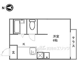西台ハイツ5 1Kの間取図画像