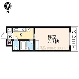 コンフォール中川 1Kの間取図画像