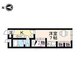 レオパレス千々川 1Kの間取図画像
