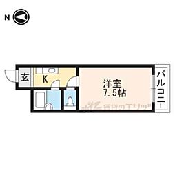 ヴェルデ六反田 1Kの間取図画像