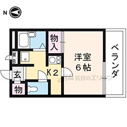 レオパレス西陣 1Kの間取図画像